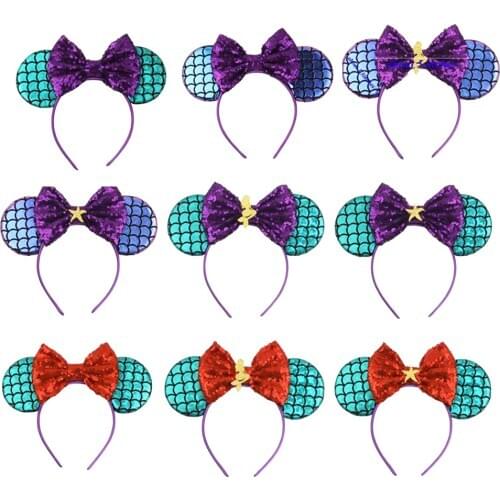 Sequin Mouse Ears Headband Minnie Hair Bows Charactor For Women Festival Hairband Girls Hair Accessories Various Styles