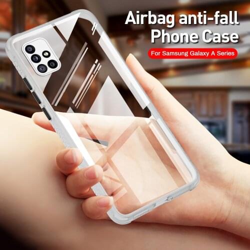 Clear Acrylic Tires Patten TPU Bumper Back Cover for Samsung Galaxy A02 A12 A52 A72 A42 A32 A22 2021 5G Camera Protection Cover