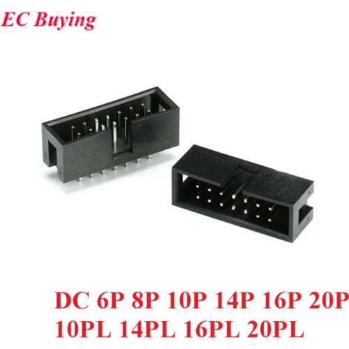 10pcs DC3 6P 8P 10P 14P 16P 20P Pin 10PL 14PL 16PL 20PL 2.54mm Socket Header Connector ISP Male Double-spaced Straight IDC JTAG