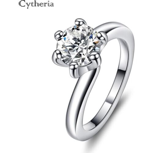Luxury Classic Engagement Ring AAA White Cubic Zircon Female Women Wedding Band Rings Jewelry
