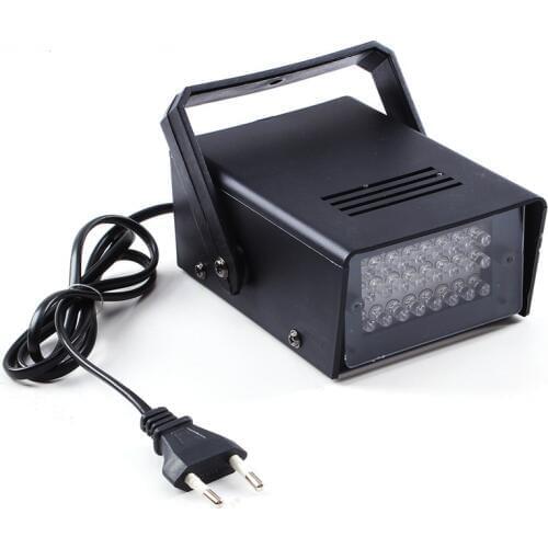 24 LED Stage Lights Operated DJ Strobe Lights Disco Party Club KTV Stroboscope White Stage Lighting Effects AC 220V 3W EU Plug