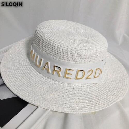SILOQIN Trend Summer New Sun-protection Letter Bucket Hats For Womens Panama Ladies Cap Leisure Party Sombreros Sunhat Tide Hat
