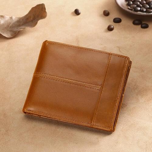 High Quality Genuine Leather Wallet Men Brand Fashion Short Purses Male Gift Id Credit Card Holder Slim Bifold Wallet Men Luxury