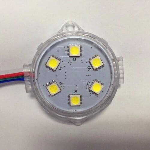WS2811 addressable WHITE color 20pcs DC12V pixel module with clear cover;6pcs 5050 white led inside;1.44W;42mm diameter