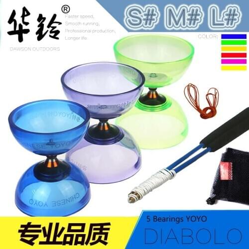 YOYO 5 Bearing Diabolo Set Packing Sticks Strings Bag Handsticks 3 Size 6 Colors For Choose Chinese Kongzhu