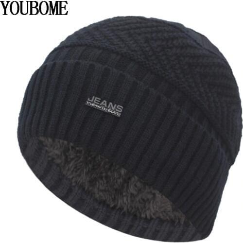 YOUBOME Skullies Beanies Winter Hats For Men Beany Knitted Hat Women Male Gorras Warm Soft Neck Balaclava Bonnet Beanie Hat Cap