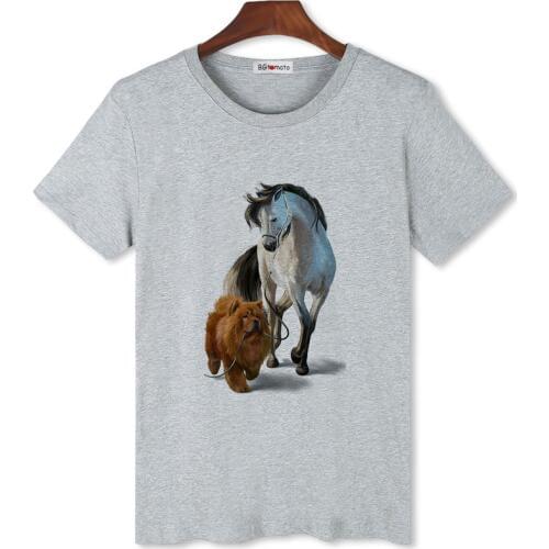 BGtomato A horse and a dog funny t-shirt mens original brand casual tops mens cheap sale brand tshirt short sleeve summer tops