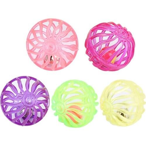 5pcs/Set Funny Cat Ball Toy Hollow Training Cat Interactive Toy Cat Bell Toy For Kitten Pet Interaction Supplies