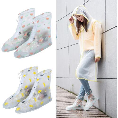 WomenS Flat Shoes Covers Rain Boots Non-Slip Rainproof Thick Wear-Resistant Boots Cover Waterproof Outdoor Rain Shoes Cover