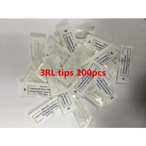 3RL 100pcs whrite color Individually Packed Permanent Makeup Needle Tips supply for Eyebrow lip