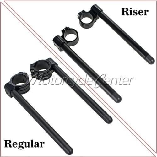 43mm Clip Ons Riser Regular Clip-on Fork Tube Racing CNC Handlebars For Yamaha YZFR6 YZF 600 R6 FZR1000 FZR750RR OWO1 Black