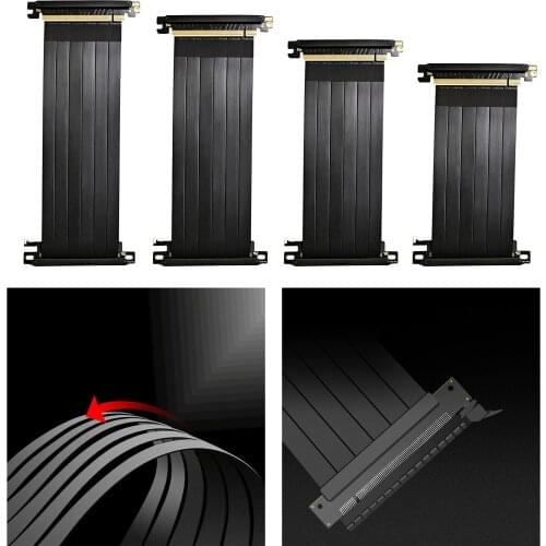 90 Degree Full Speed 3.0 PCIE X16 Riser Cable w/ Antijam for GPU Vertical