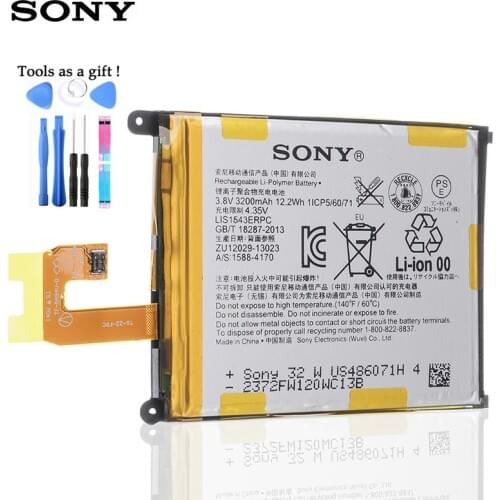 Original SONY Phone Battery For SONY Xperia Z2 L50w Sirius SO-03 D6503 D6502 Replacement Batteries LIS1543ERPC bateria with Tool