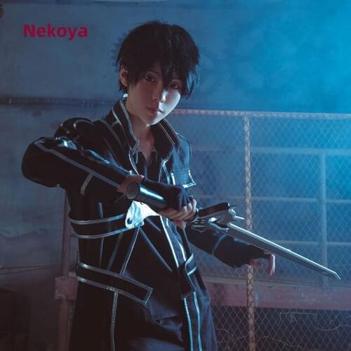 Nekoya Anime Sword Art Online SAO Kirigaya Kazuto Kirito Uniform Halloween Christmas Party Carnival Cosplay Costume