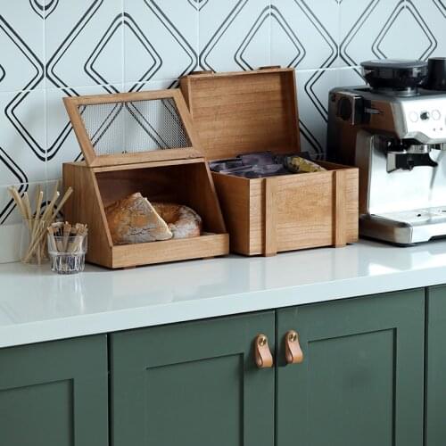 Wooden Box Storage Case for Bread/Fruit Carton with Iron Net Tableware Wedding Party Home Decoration WF