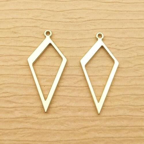 10pcs geometric rhombus charms for jewelry making earring pendant bracelet and necklace charm