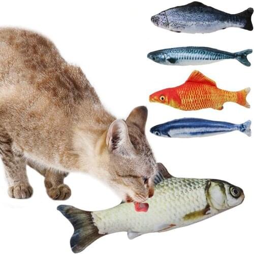 Cat Toy Electric Fish and Simulation Fish Catnip Toy Pet 3D Color Cat Toy Swing Fish Toy Interactive Dancing Fish and Fish Plush