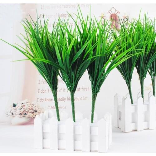 Artificial Plants Green grass Plastic plant Artificial Grass desktop decor grass for Garden Outdoor Decoration Fake Plants