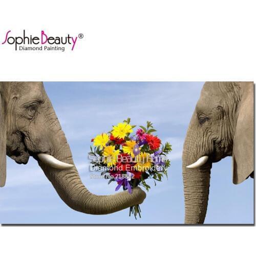 Sophie Beauty Diy Diamond Painting Diamond Embroidery Elephant Love Animal Dimond Mosaic Cross Stitch Kids Gift NeedleworkSBY14