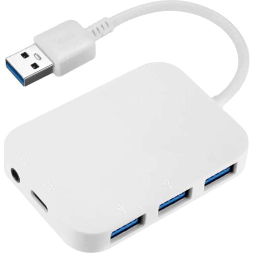 USB Type C Hub OTG Adapter 5 in 1 Type-C to 3 2.0 Splitter with 3.5mm Jack Audio Hearphone Converter for MacBook Pro/Air