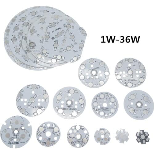 10pcs 1W-36W Round LED PCB Plate High power Heat Sink Aluminum Board 1W 3W 4W 5W 7W 9W 12W 15W 18W 21W 24W 30W 36W For LED DIY