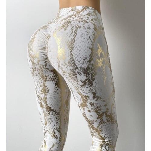 Snakeskin Pattern High Waist Leggings Sports Women Fitness Running Yoga Pants Energy Stretch Trousers Gym Girls Leggings