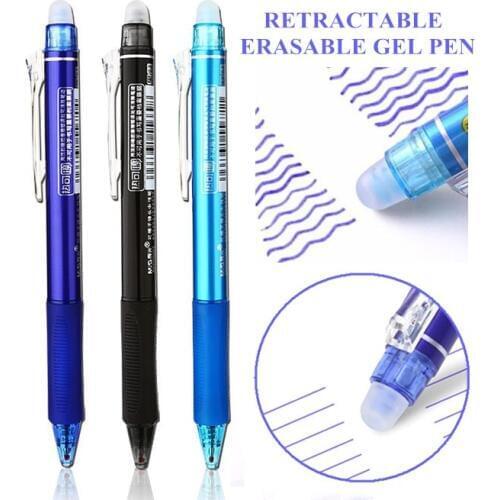 M&G Retractable Erasable Pen 0.5mm Erasable Gel Ink Pens refill Pen writes erases blue heat transfer vanish pen 12pcs