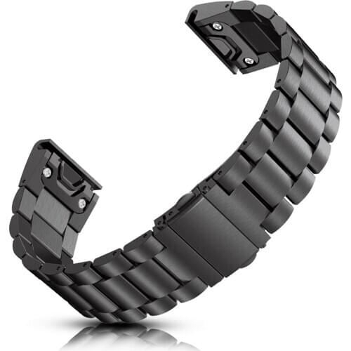 Metal Watch Band 26mm/22mm/20mm Strap for Garmin Fenix 5 5X 5S Plus 3 3 HR Forerunner 935 Bracelet Folding Buckle Steel Belt