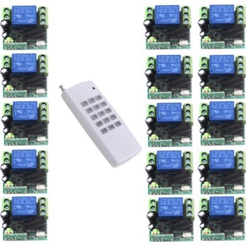 MITI-DC 12V 10A Relay 1CH Wireless RF Remote Control Switch 1 Transmitter+ 15 Receiver Mini Size with Case SKU: 5463