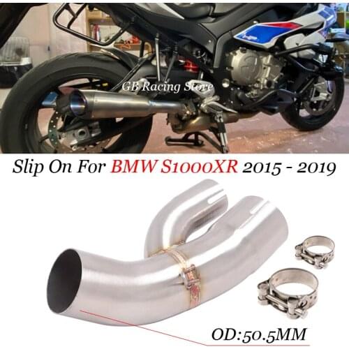 Motorcycle Exhaust System Escape Modified Tube Middle Link Pipe Connection 51mm muffler Slip On For BMW S1000XR 2015 - 2018 2019