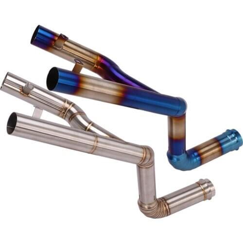 Dual-outlet Mid Pipe for KTM 1290 Super Duke R 2014-2016 Motorcycle Exhaust Pipe Slip On 61mm Muffler Delete Original Catalyst