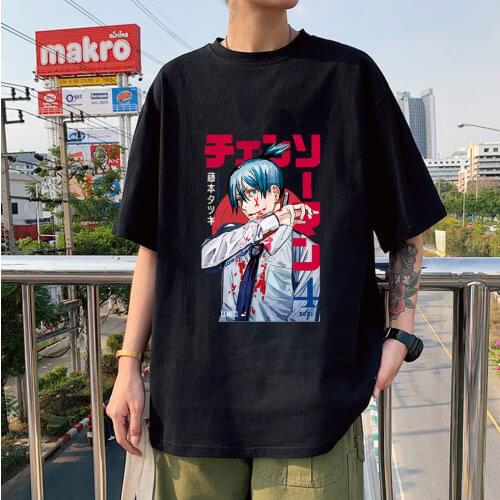 Hot Sale Wears Chainsaw Man Couple New T- Shirt Short Sleeves Clothing Oversize Unisex Tees Daily Summer Clothes Trip Streetwear
