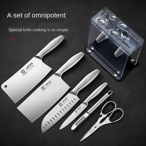 7pcs/set Hollow Handle Knife Set Stainless Steel Household Slice Kitchen Knife Kitchen Gift Set Knife kitchen Tools