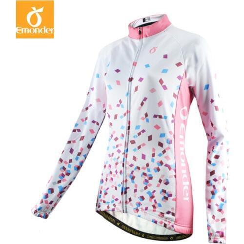 New 2021 Women Winter Thermal Fleece Cycling Jersey Ropa Ciclismo Winter Bike Jacket Wear Bicycle Cycle Clothing EMONDER