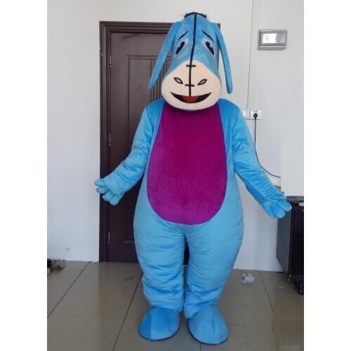 New Happy Carnival Mascot Halloween Blue Donkey Cosplay Performance Costume Adult Use Birthday Party Advertising Parade Set