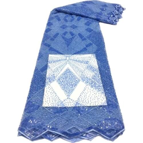 Top Quality Beaded French Net Lace JRB-14.61608 Embroidered Lace Fabric with Beads for Bridal Dress