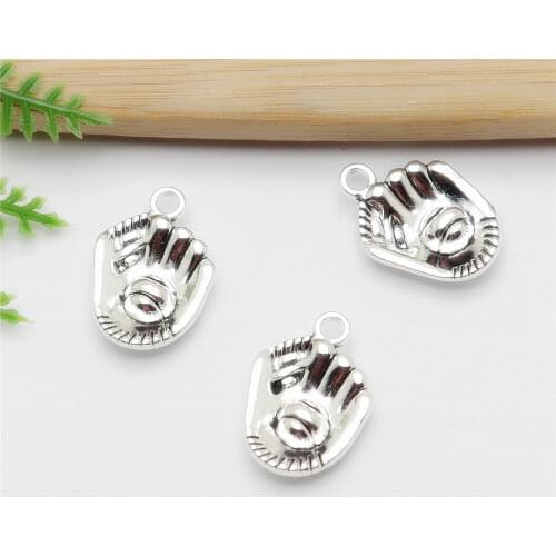 Wholessale 36pcs/lot Baseball glove Charms Vintage Jewelry Findings fit DIY Bracelet Necklace Pendants for Jewelry Making