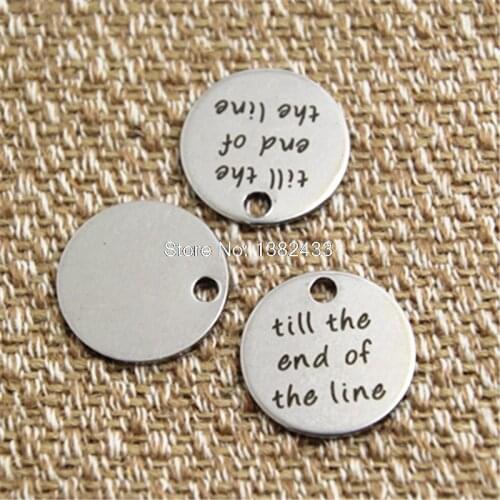 10pcs captain america till the end of the line charm silver tone message charm pendant 20mm