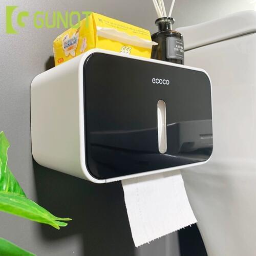 GUNOT Portable Toilet Paper Holder Creative Foldable Hanger Tissue Box Wall-mount Bathroom Storage Rack Home Toilet Roll Holder