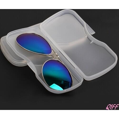 Portable Transparent Shell Case Protector Box For Clip-on Flip-up Len Glasses