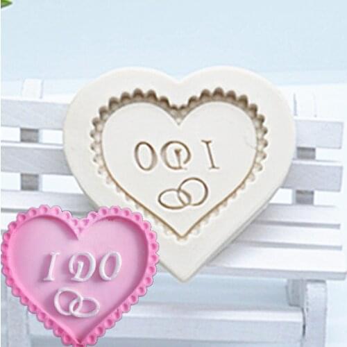 "I DO "English Letter Silicone Molds Cupcake Candy Fondant Cake Decoration Baking Tool Chocolate Moulds Kitchen Accessories M628