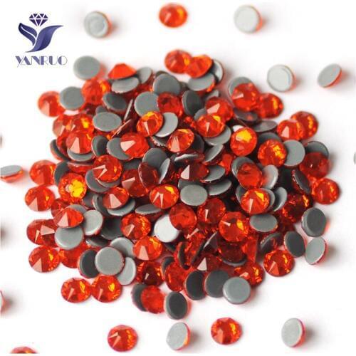 YANRUO 2088HF All Sizes Hyacinth Hot Fix Strass Flat Back Rhinestones Hotfix Crystals Glass Stones For Clothes Decoration