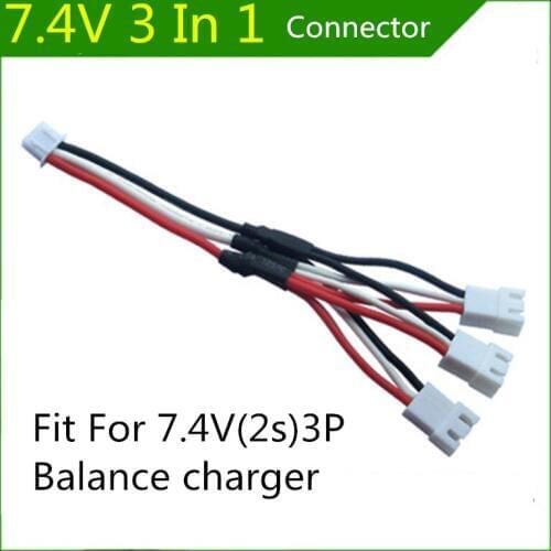 Syma X8C 3 In 1 plug adapter 7.4V 2s lipo battery charging cable 3P white balance charger plug