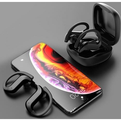 MD03 TWS Bluetooth 5.0 Earphones LED Digital Display 9D HiFi Stereo Ear Hook Wireless Headset Lightweight and Durable for Sports