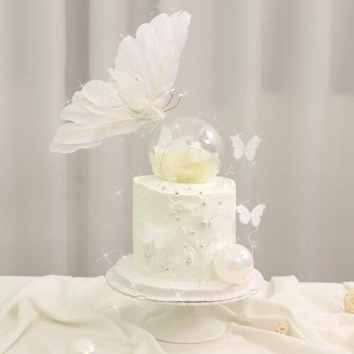 Cake Decoration Feather Wings Butterfly Beautiful Goddess Birthday Cake Card Plug-in Wedding Decoration