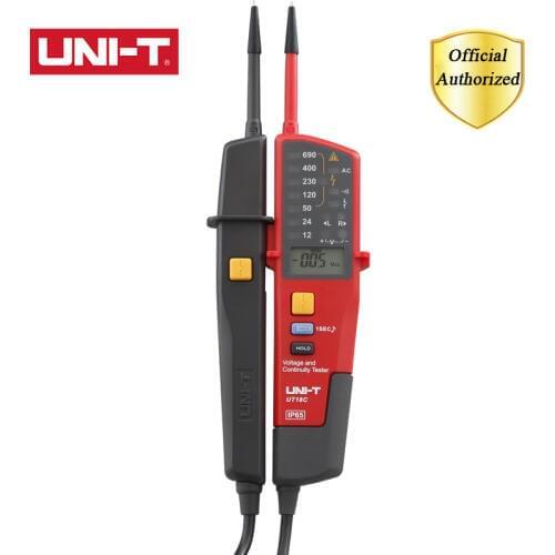 UNI-T UT18C Voltage and Continuity Tester 0~690V AC/DC Testers LCD Display Auto Range IP65 Waterproof Meter No Power Tester