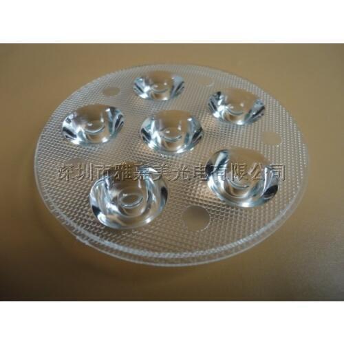 High-power LED 6 in 1 lens diameter 73MM 25 degrees Glossy LED lens,High-power LED Piece lens