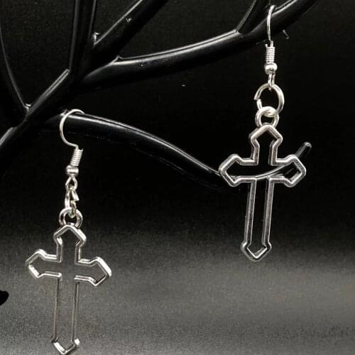 Ladies Drop Earrings Cross Hollow Earrings Mens Earrings Fashion Jewelry Accessories