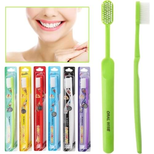 1pc Super hard bristles Tooth brush for Men Remove Smoke Blots color random
