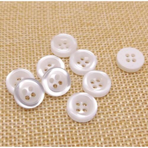 100pcs 9mm/10mm/1mm White color 4holes buttons shirt buttons apparel supplies sewing accessories
